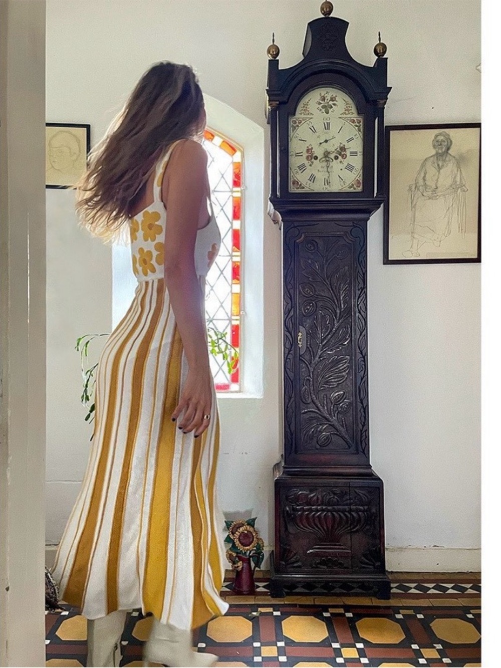 Hayley Menzies Sunray jacquard-knit linen-blend midi sundress size S small - Picture 13 of 16